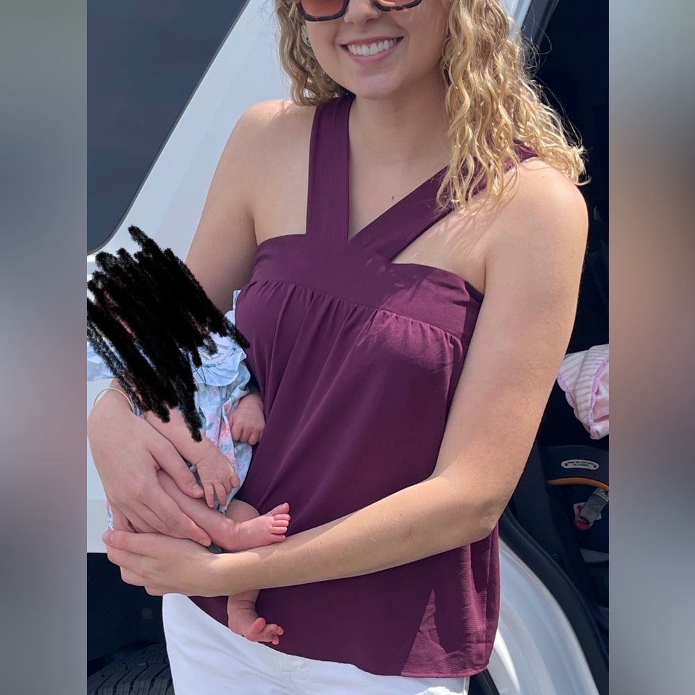 Adrienne boutique purple strappy tank size medium